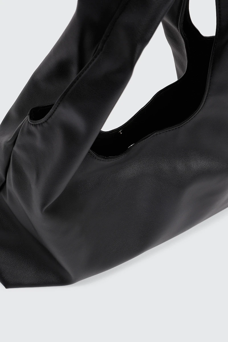 Grand sac d'épaule souple en faux cuir