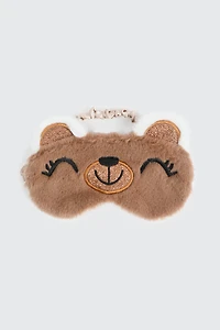 Ardene Kids Bear Sleep Mask in Brown