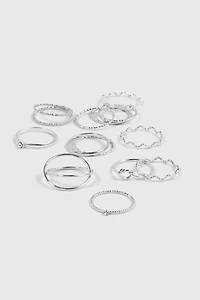 Lot de 8 bagues à nœuds et torsades