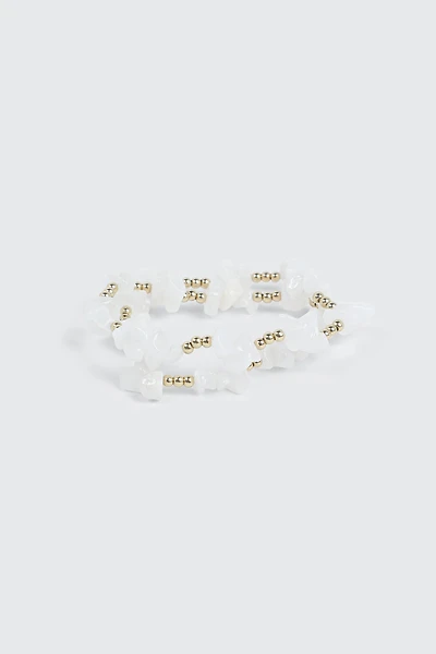 Ardene 2-Pack Semi-Precious Stone Bracelets in White