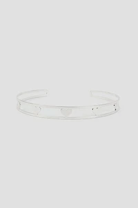Ardene Rigid Choker with Hearts in Silver