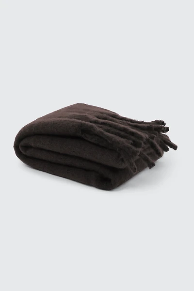 Ardene Rectangular Scarf with Fringes in Brown | Polyester