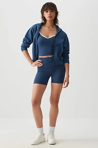 Ardene 5" Biker Shorts in Blue Current | Size Large | Polyester/Elastane