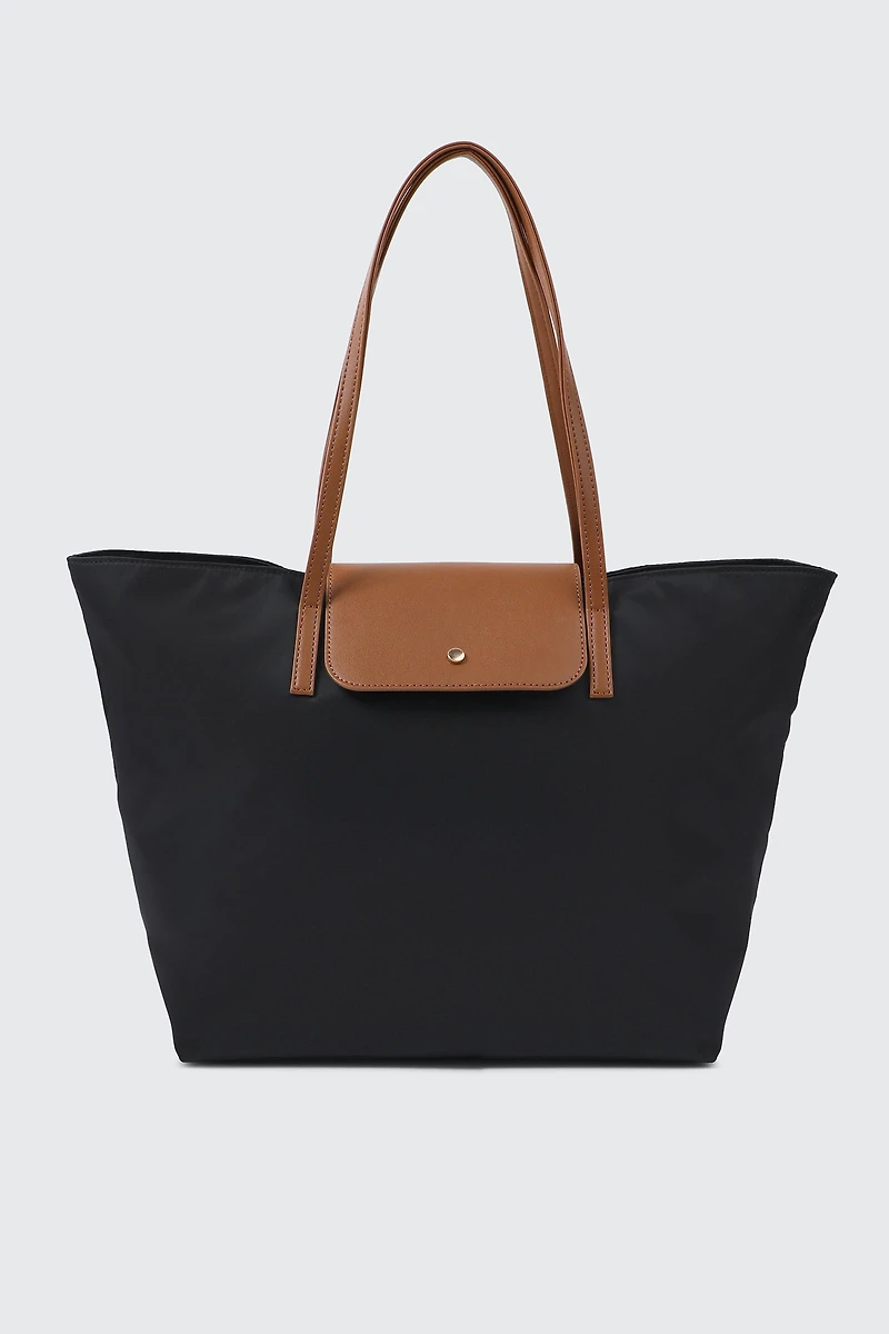 Ardene Nylon Tote Bag | Faux Leather/Polyester | Eco-Conscious