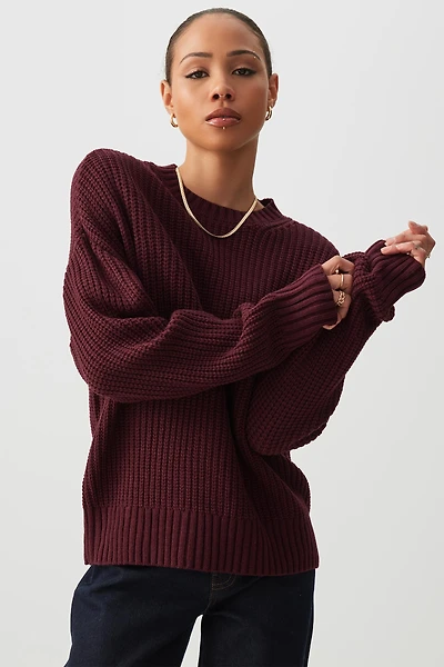 Ardene Rib Crew Neck Sweater in | Size | 100% Acrylic