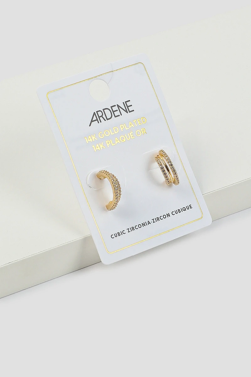 Anneaux plaqués or 14K à zircons cubiques