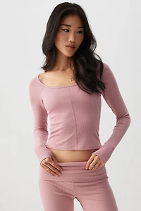 Ardene Super Stretch Scoop Neck T-Shirt in Medium Pink | Size | Elastane/Viscose