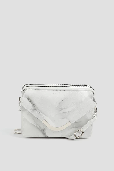 Ardene Envelope Phone Bag in White | Faux Leather/Polyester