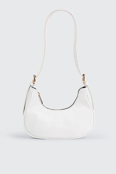 Ardene Faux Leather Shoulder Bag in White | 100% Recycled Polyester/Faux Leather | Eco-Conscious