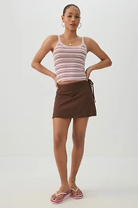 Jupe-short portefeuille en tissu doux