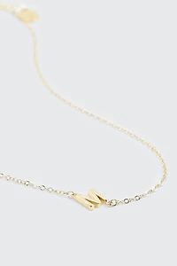 Collier initiale M plaqué or 14K