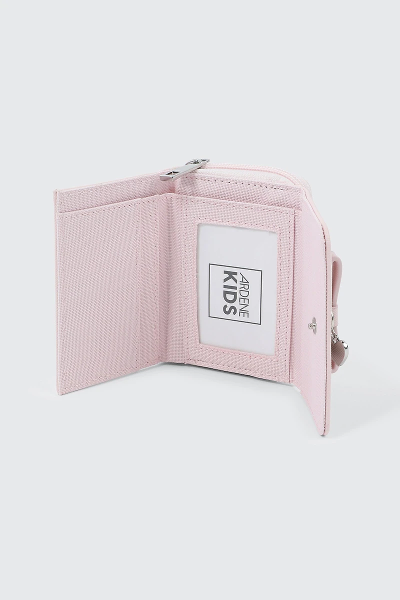 Portefeuille plié à détail de breloque cœur