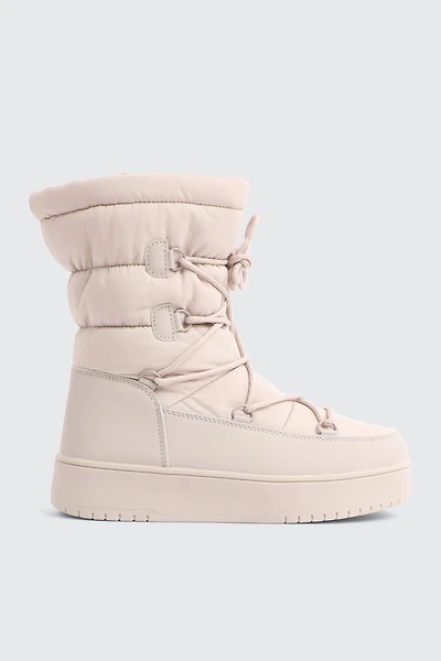 Ardene The Frost Puff Boots in Beige | Size