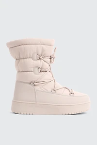 Ardene The Frost Puff Boots in Beige | Size