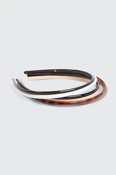 Ardene 6-Pack Mini Headbands in Brown