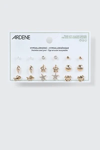 9 paires de boucles d'oreilles nautiques