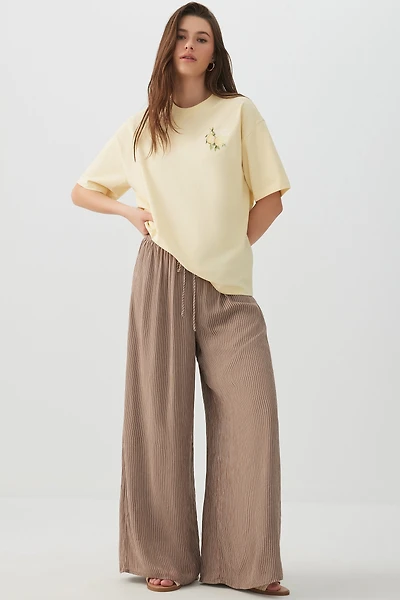 Ardene Crinkled Mid Rise Flowy Pants in | Size | Polyester/Rayon