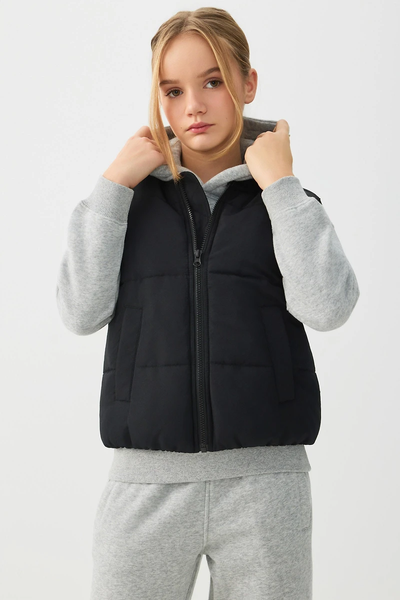 Ardene Kids Puffer Vest in Black | Size | Polyester