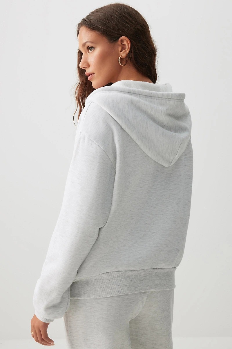 Veste ample à capuchon doublée en sherpa