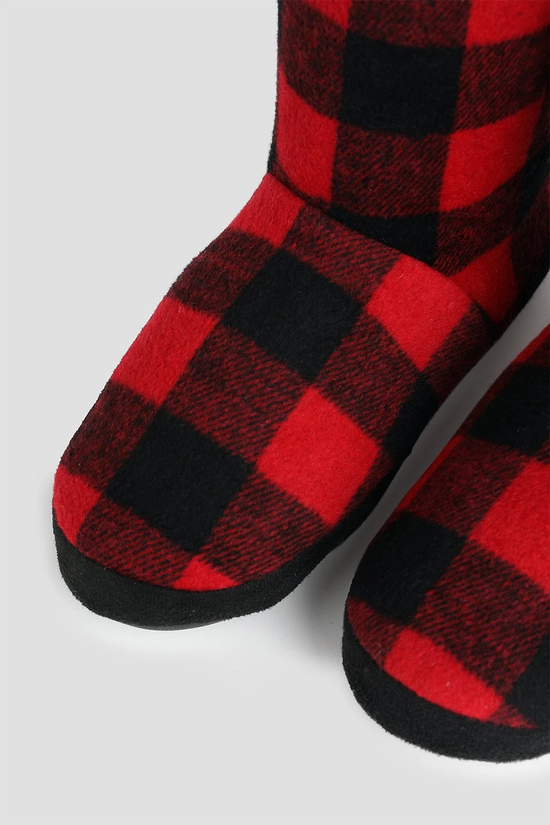 Pantoufles bottines à carreaux pour hommes