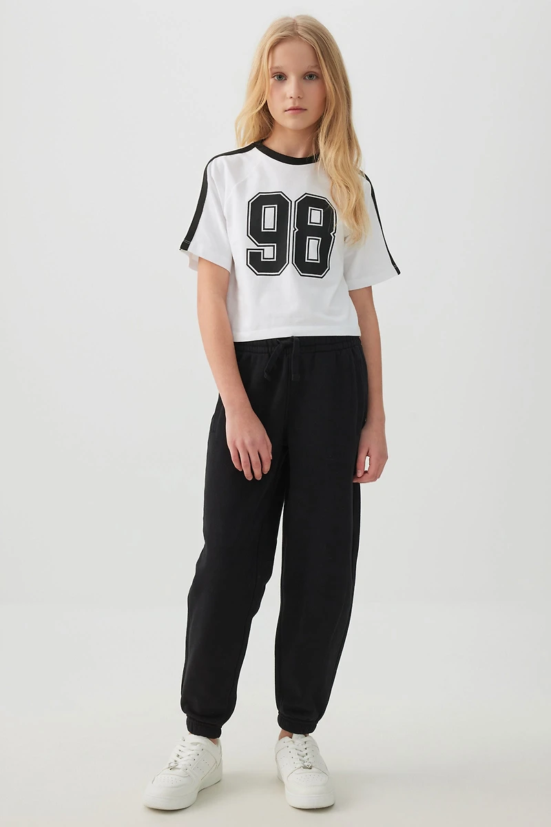 T-shirt carré à rayures contrastantes