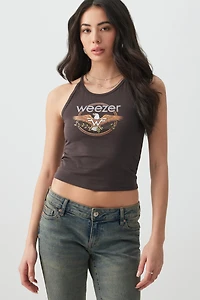 Ardene Weezer Tank Top in Black | Size XS | Spandex/Cotton