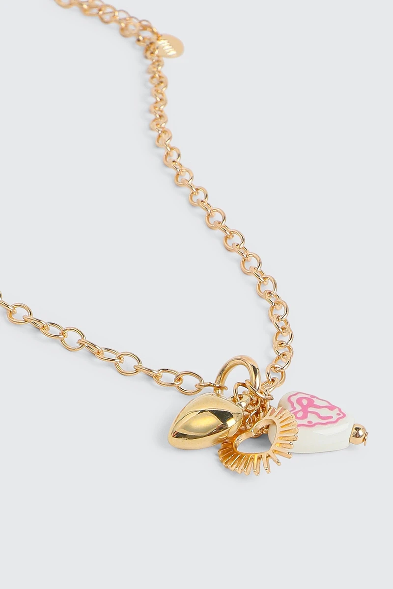 Collier à pendentifs de coeur