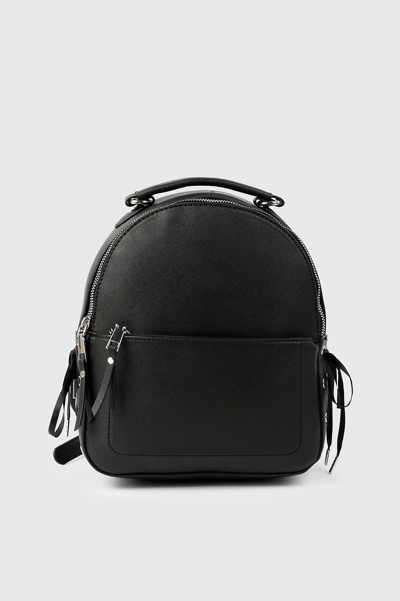 Ardene Faux Leather Backpack in Black | 100% Recycled Polyester/Faux Leather | Eco-Conscious