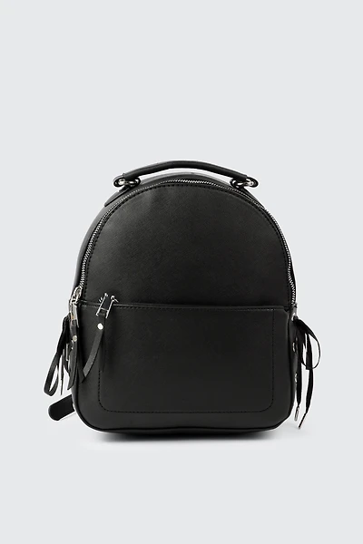 Ardene Faux Leather Backpack in Black | 100% Recycled Polyester/Faux Leather | Eco-Conscious