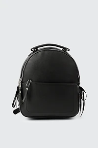 Ardene Faux Leather Backpack in Black | 100% Recycled Polyester/Faux Leather | Eco-Conscious