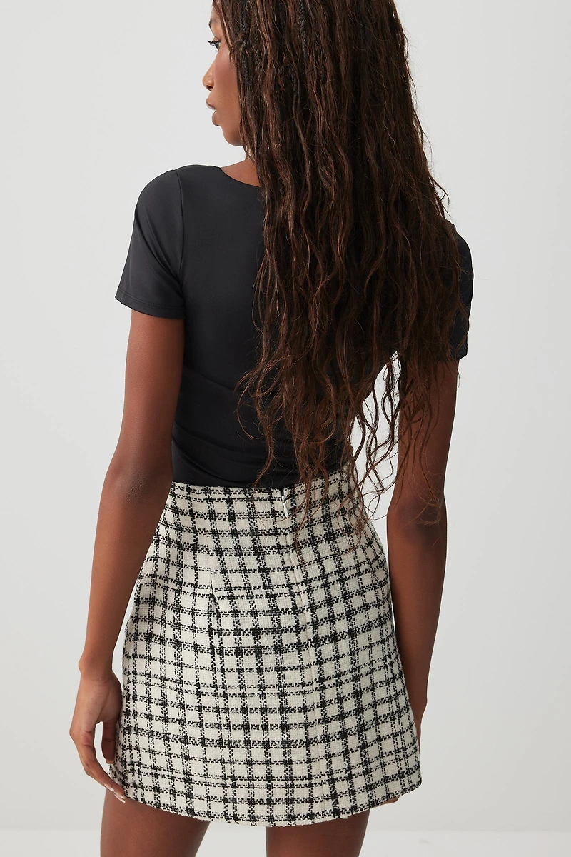 Jupe courte en tweed