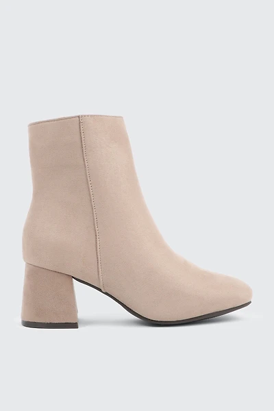 Ardene Faux Suede Ankle Boots in Beige | Size