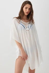 Cache-maillot à détail en crochet