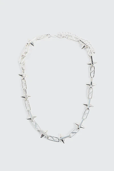 Ardene Spike Chain Necklace in Silver