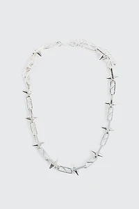 Ardene Spike Chain Necklace in Silver