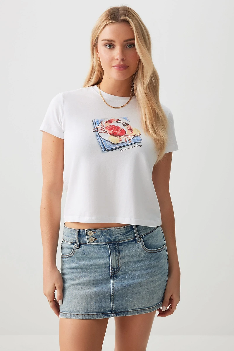 T-shirt court imprimé crabe