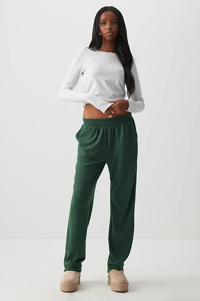 Ardene Knit Jogger Pants in Medium Green | Size | Rayon/Elastane