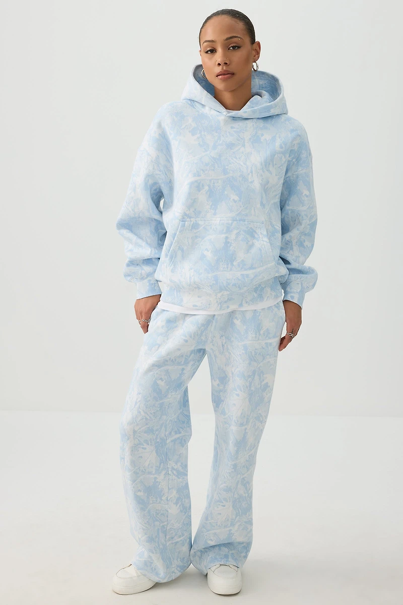 Chandail à capuchon camouflage bleu