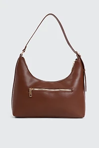 Ardene Faux Leather Shoulder Bag in Brown | Faux Leather/Polyester