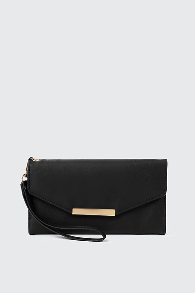 Ardene Rectangular Wallet in Black | 100% Recycled Polyester | Eco-Conscious