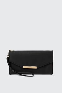 Ardene Rectangular Wallet in Black | 100% Recycled Polyester | Eco-Conscious