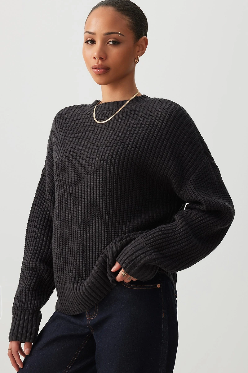 Ardene Rib Crew Neck Sweater in | Size | 100% Acrylic