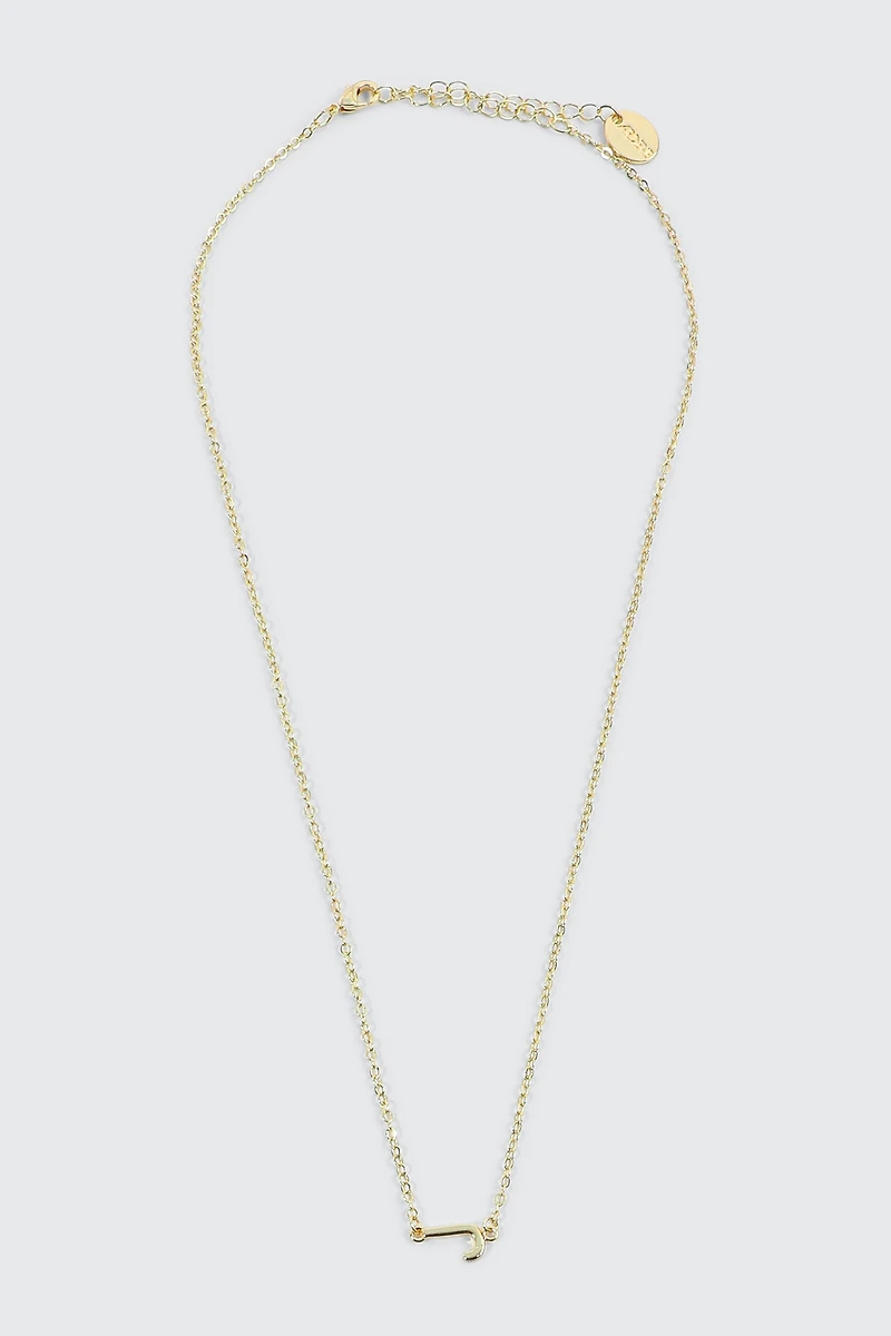 Collier initiale J plaqué or 14K