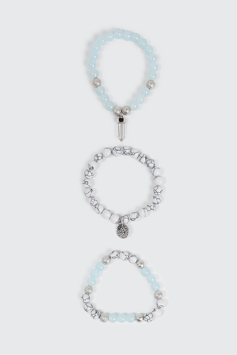 Lot de 3 bracelets effet marbre