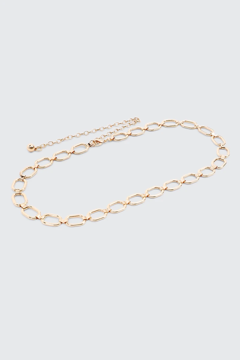 Ardene Oval Link Chain Belt in Gold