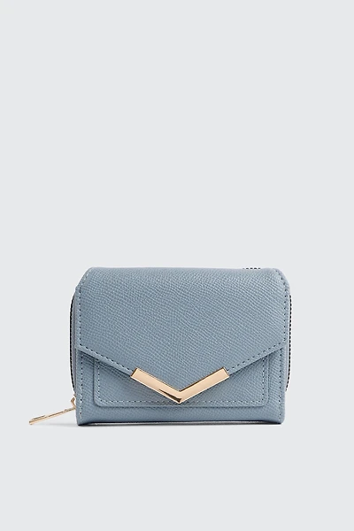 Ardene Small Envelope Wallet in Medium Blue | Faux Leather/Polyester