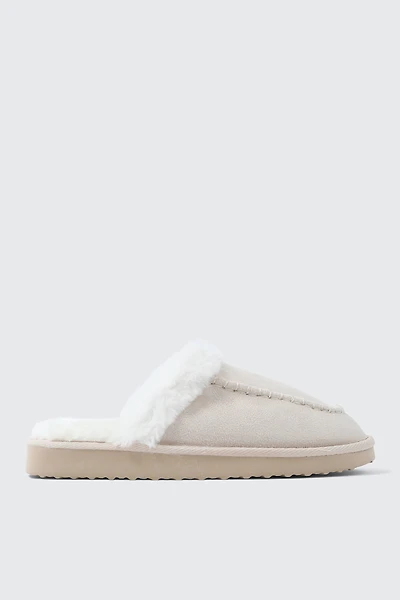 Ardene Faux Suede Mule Slippers in Light Grey | Size | Eco-Conscious