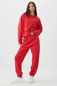 Ardene MADESOFT Fleece Baggy Sweatpants in Chili Pepper | Size | Polyester/Cotton | Eco-Conscious