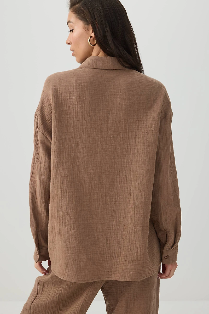 Chemise boutonnée en gaze
