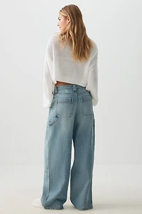 Jean menuisier décontracté à jambe large